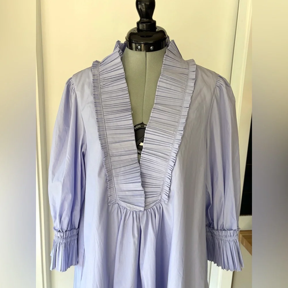Sovere Studio NWOT Rapture Shift Pleated V-Neck Mini, Lavender, szS - Picture 10 of 15
